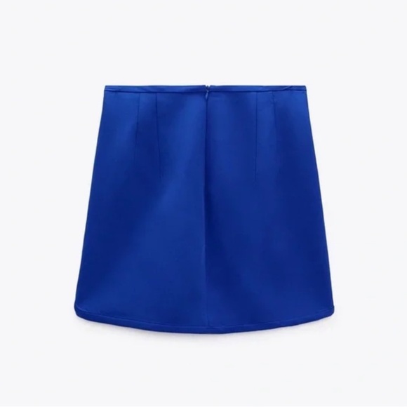 Zara Buttoned Satin Effect Mini Skirt NWT - Picture 5 of 11